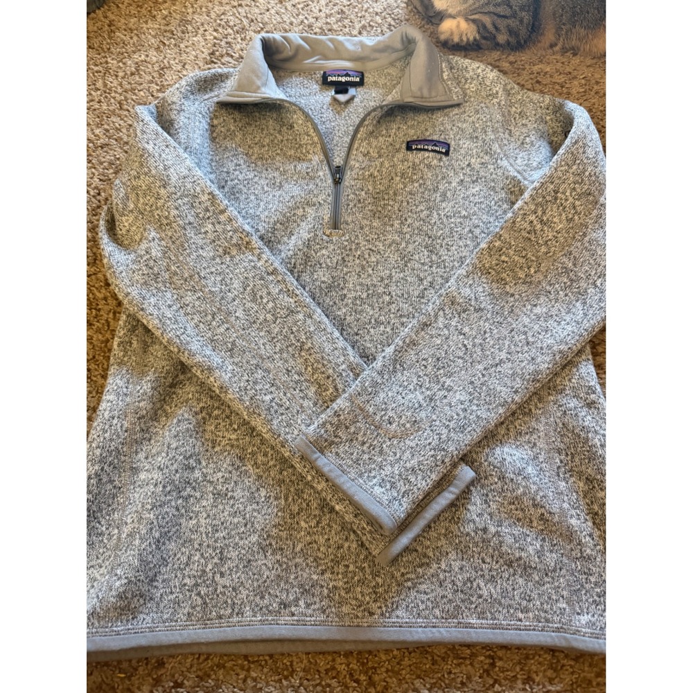 Patagonia Better Sweater 1/4 Zip Pullover Grey Heather Fleece Womens medium